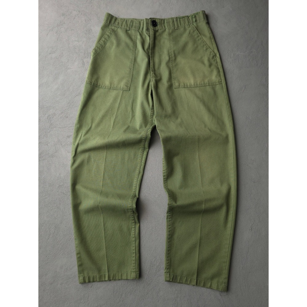 Vintage 70s Green Fatigue Utility Pants 34x29 Made in USA
